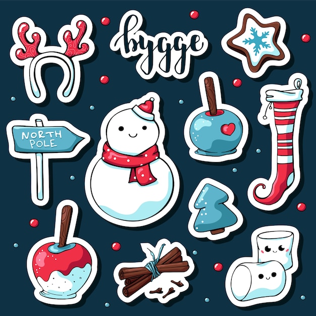 Leuke doodle hygge stickers