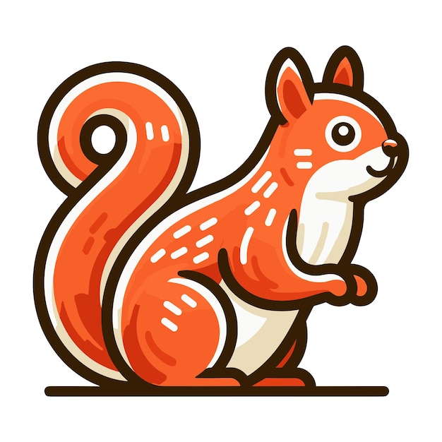 Leuke eekhoorn vol lichaam karakter vector illustratie pluizige schattige eekhoorn eekhoorn ontwerp