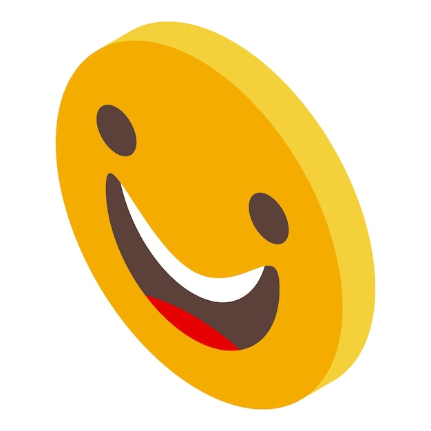 Vector leuke emoji pictogram isometrische vector gezicht glimlach grappige sticker