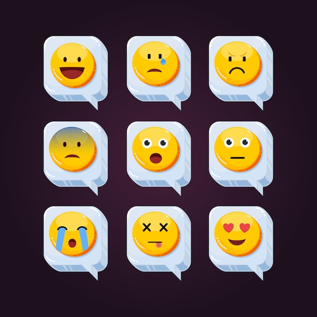 Leuke emoji sociale netwerkreacties emoticons