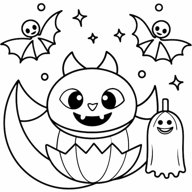 Leuke en feestelijke Halloween scène met heks en spookachtige decoraties