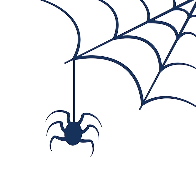 Leuke en grappige zwarte spin traditionele Halloween symbool cartoon vectorillustratie