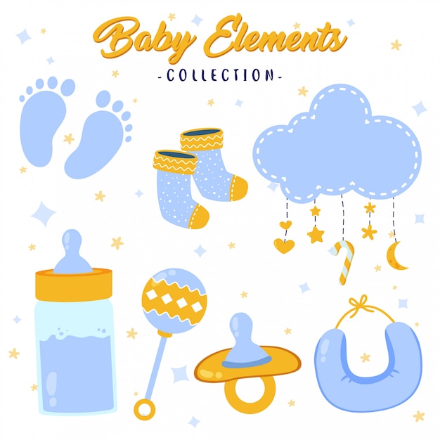 Vector leuke en mooie collectie babyelementen