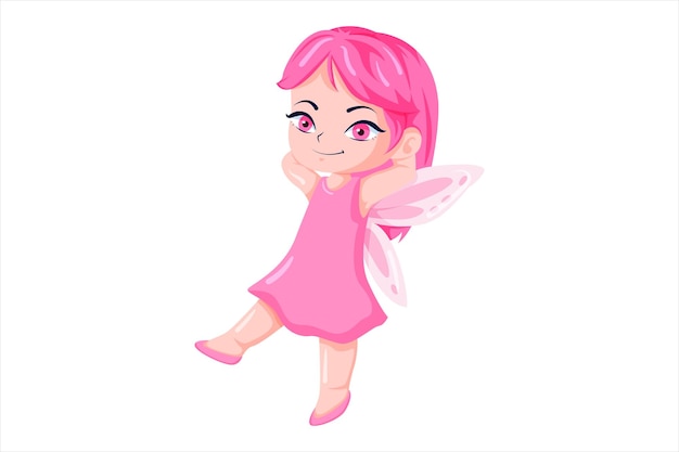 Leuke Fairy karakter ontwerp illustratie