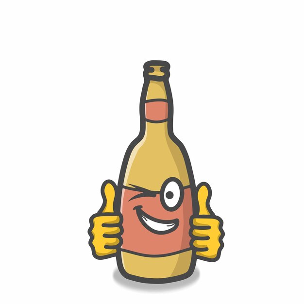 Vector leuke fles karakter vector sjabloon ontwerp illustratie