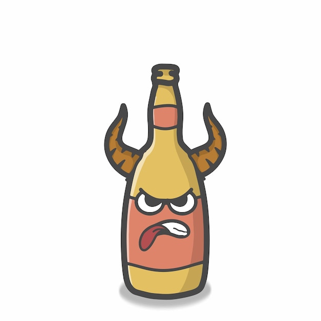 Leuke fles karakter vector sjabloon ontwerp illustratie