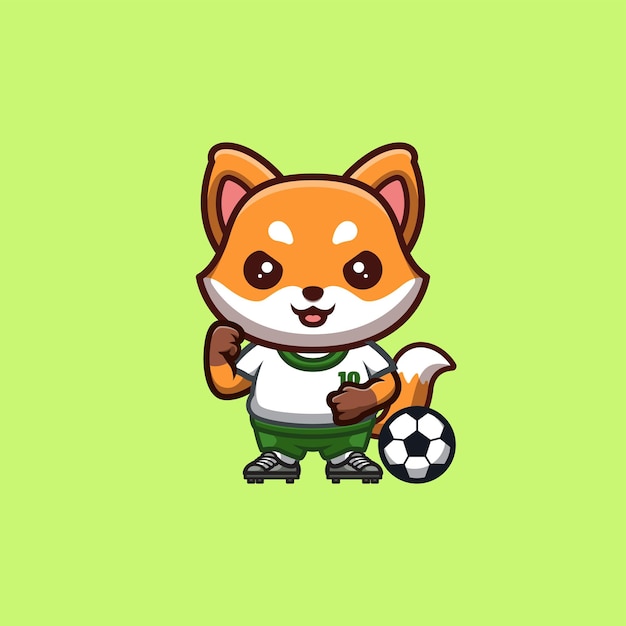 Leuke fox kawaii cartoon mascotte logo