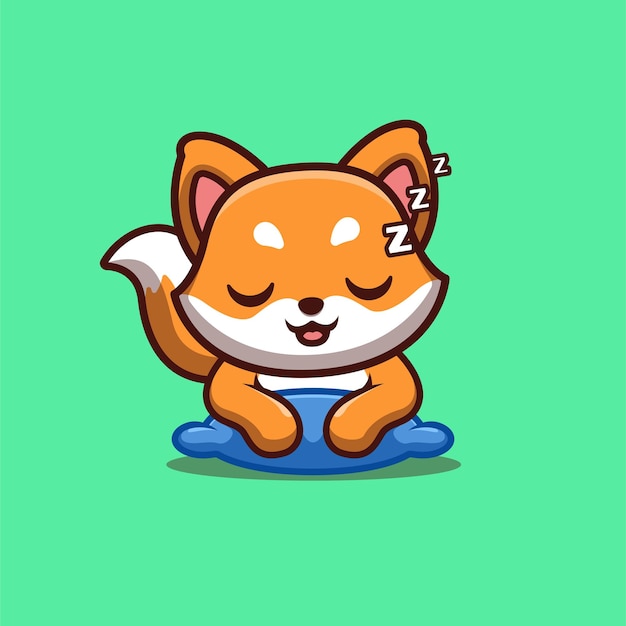 Leuke Fox Kawaii Cartoon Mascotte Logo