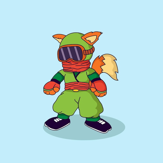 Leuke Fox ninja vector illustratie voor textiel en drukwerk