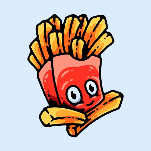 Leuke franse frietjes illustratie karakter