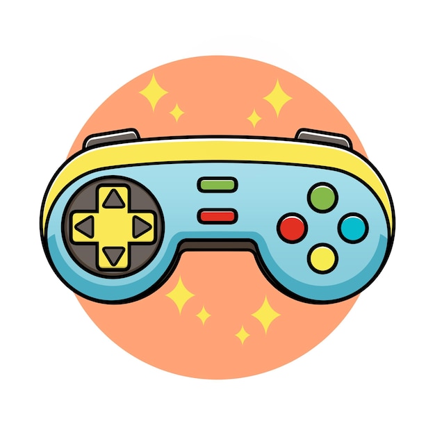 Vector leuke gaming-controller - stripfiguur - vectorillustratie