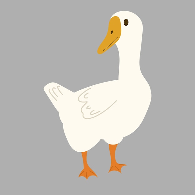 Leuke gansboerderij dier vogel pluimvee Vector eenvoudig ontwerp