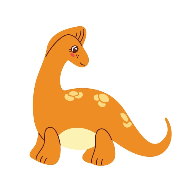 Vector leuke gekleurde dinosaurus doodle vector illustratie in cartoon stijl geïsoleerd op witte achtergrond