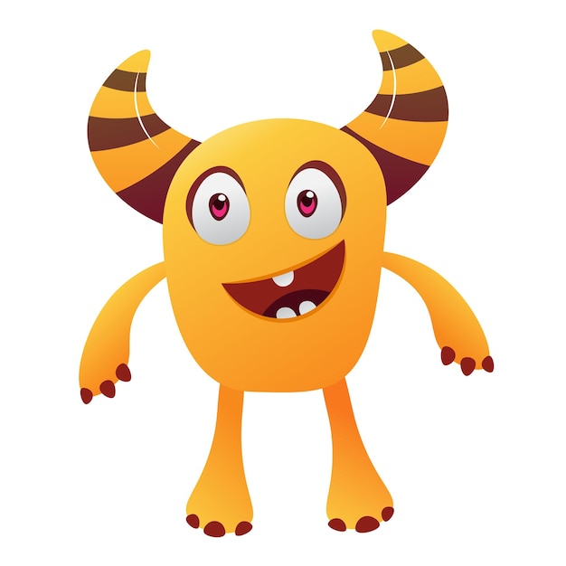 Leuke gele monster vector mascotte illustratie