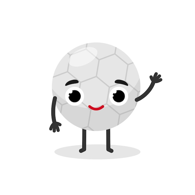 Leuke gelukkig lachende voetbal bal Voetbal emoji mascotte