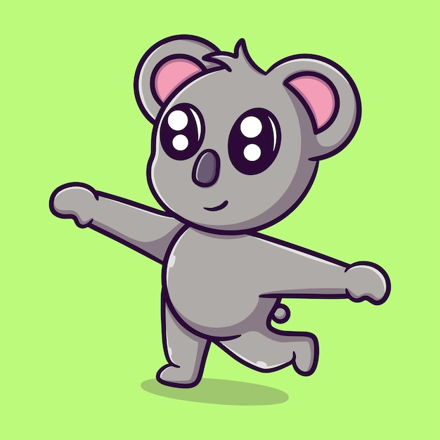 Leuke gelukkige koala cartoon vector pictogram illustratie