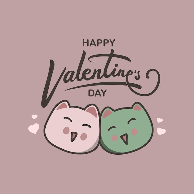 Leuke gelukkige valentijnsdag met een paar katten