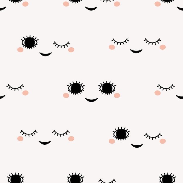 Leuke gezichten. Semless vector patroon