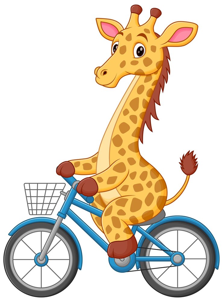 Vector leuke giraffe fietsen cartoon vector icon illustratie dieren sport icon concept