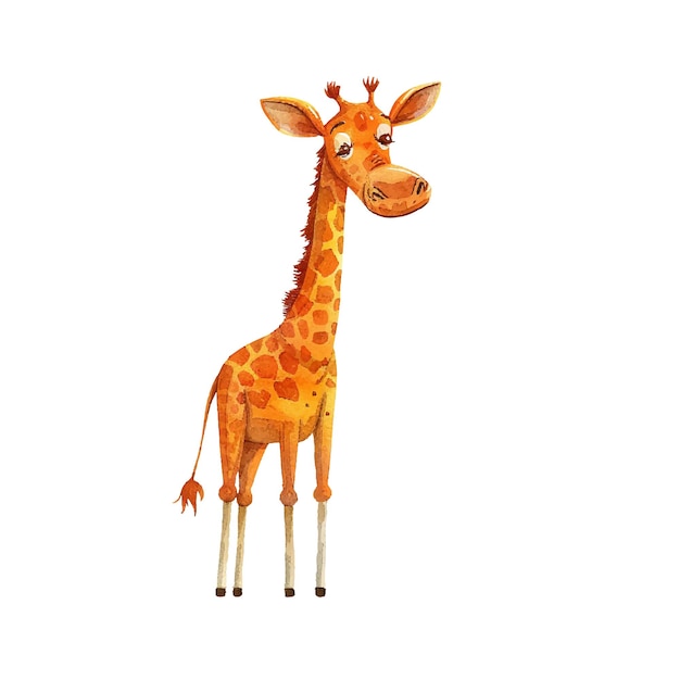 Leuke giraffe vector illustratie in aquarel stijl