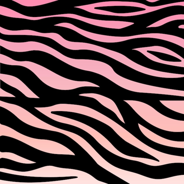 Leuke glamour girly vector abstracte dierenbont tijger zebra strepen patroon roze gradiënt achtergrond