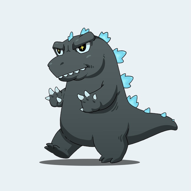 Vector leuke godzilla cartoon vector