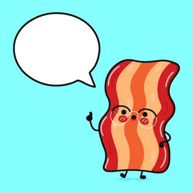 Leuke grappige bacon met tekstballon