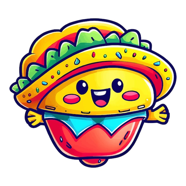 Leuke grappige cartoon taco vector