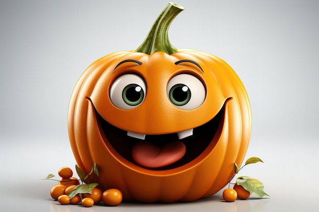 Vector leuke grappige gekke pompoenkarakters halloween cartoon emoticon