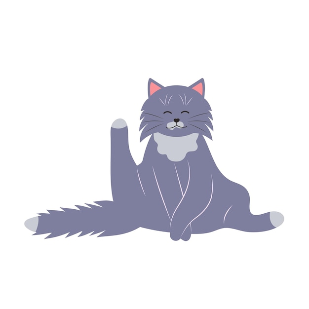 Leuke grappige kat Vet huisdier Cartoon personage Platte vector illustratie