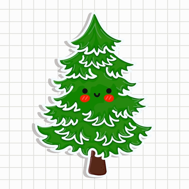 Leuke grappige kerstboom sticker