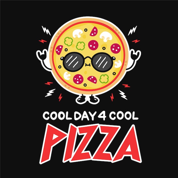 Leuke grappige pizza in zonnebril