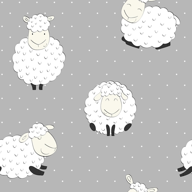 Vector leuke grappige schapen