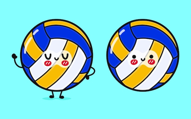 Leuke grappige volleybal zwaaiende hand