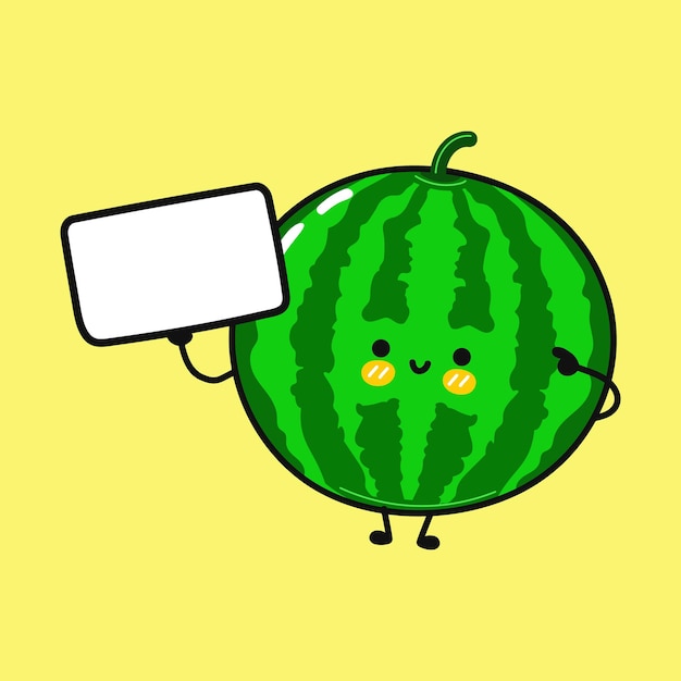 Leuke grappige watermeloen met poster