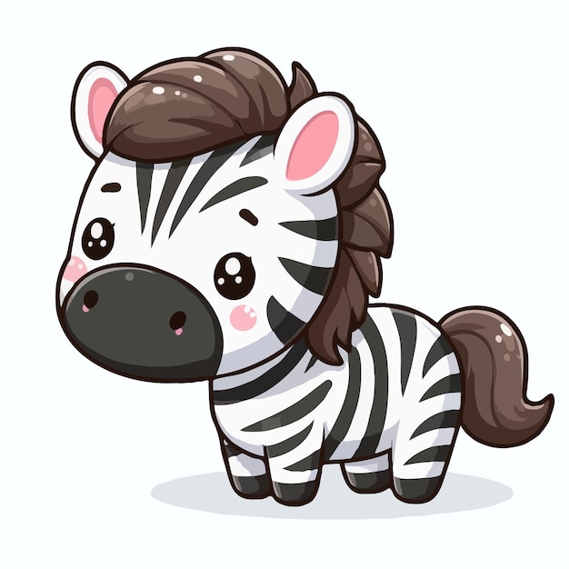 Leuke grappige zebra cartoon vector op witte achtergrond