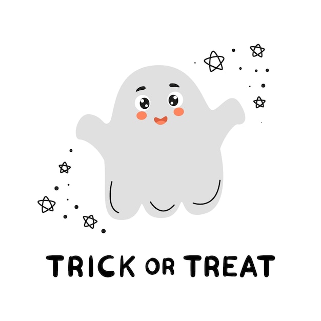 leuke griezelige illustratie spookkarakter spook schattig spook doodle spook halloween spook