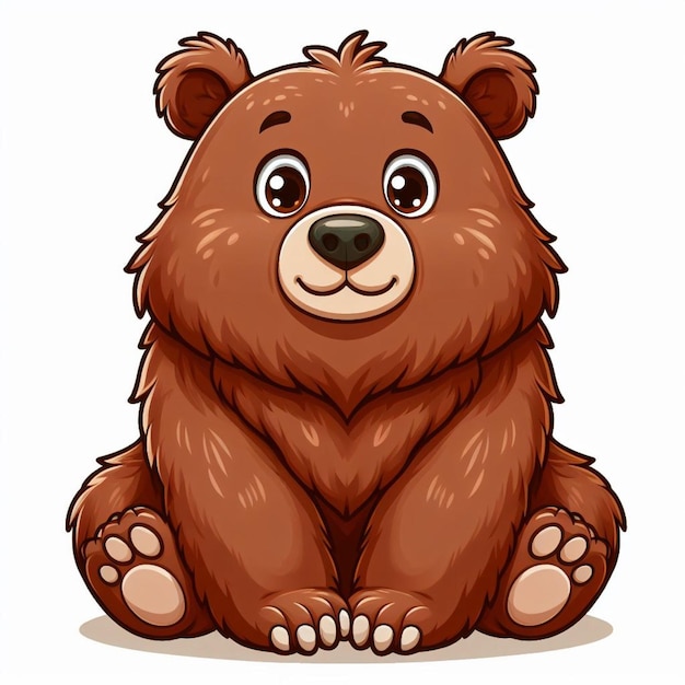 Leuke Grizzly Bear Vector cartoon illustratie