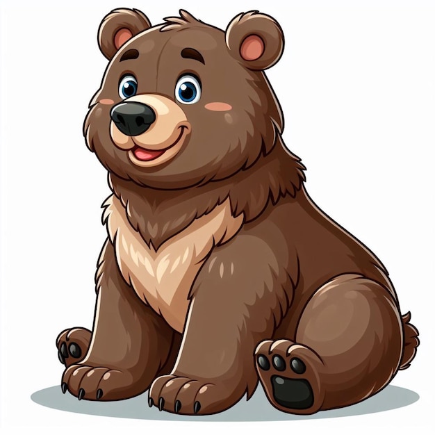 Leuke Grizzly Bear Vector cartoon illustratie