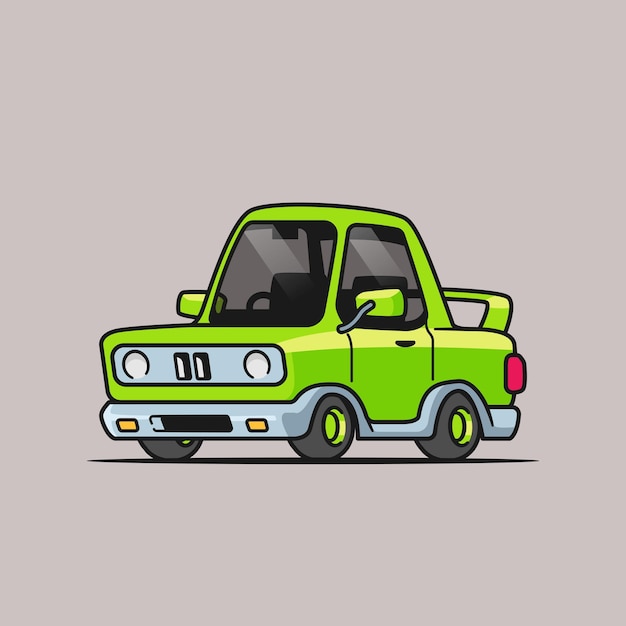 Leuke groene auto cartoon afbeelding