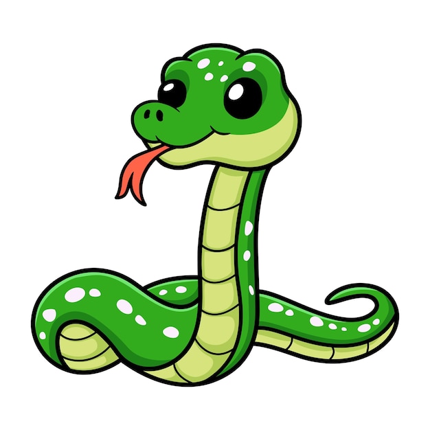 Leuke groene boompython cartoon