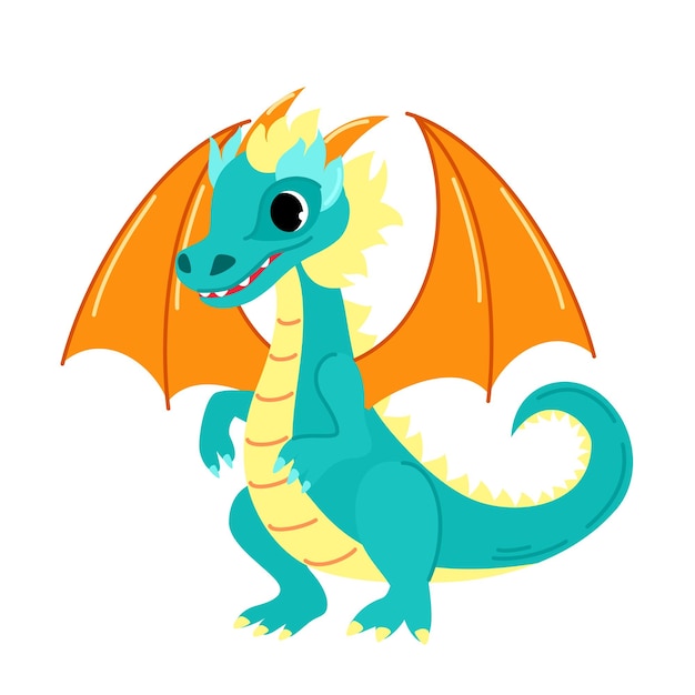 Leuke groene draak Kind draak persona Cartoon moderne stijl vector illustratie