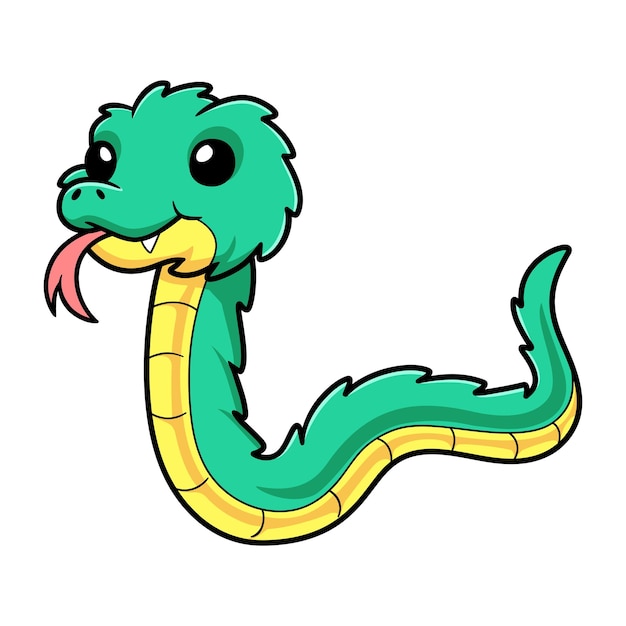 Leuke groene stekelige bush adder cartoon