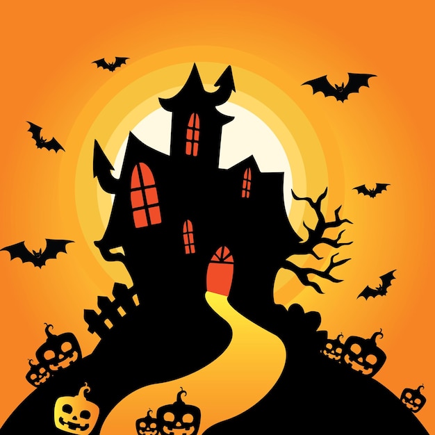 Leuke halloween-achtergrondillustratie