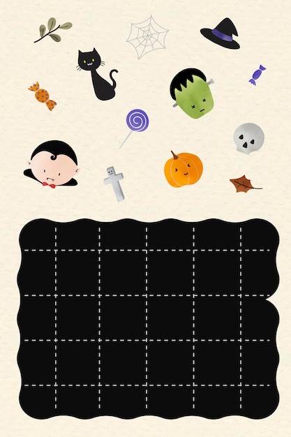 Leuke halloween briefpapier vector sjabloon