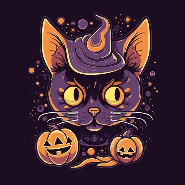 Vector leuke halloween kat illustratie