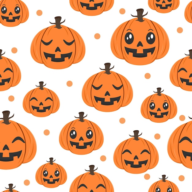 Leuke halloween pompoenen patroon illustratie