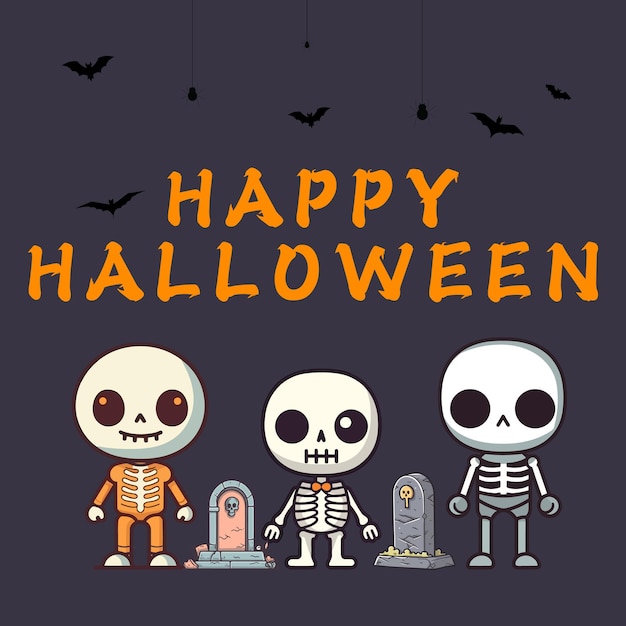 Leuke Halloween skelet beeld vector illustratie portfolio