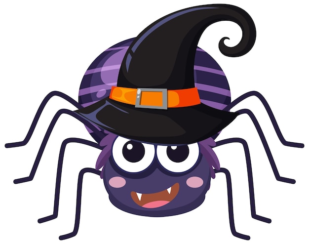 Vector leuke halloween spin cartoon op witte achtergrond