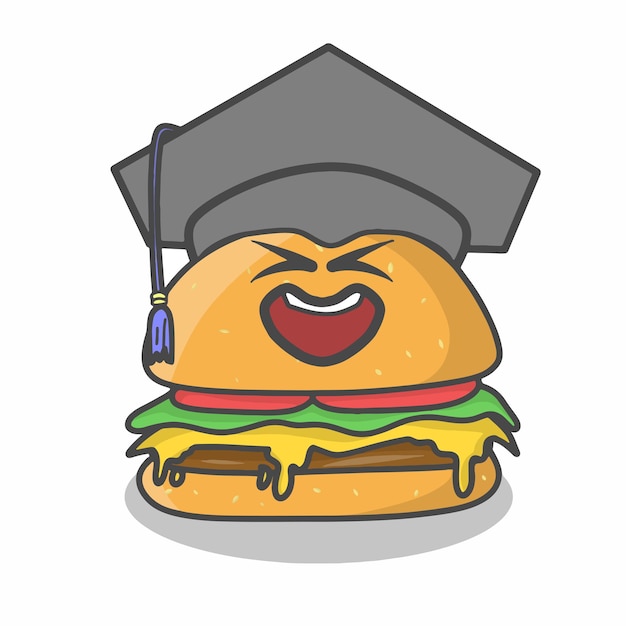 Leuke hamburger karakter vector sjabloon ontwerp illustratie